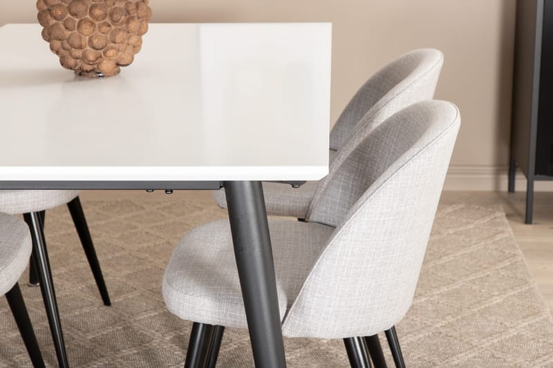 Ruokaryhmä Jimmy 150 cm Suorakulmainen 4 Velvet-tuolilla - Musta - Huonekalut - Pöytä & ruokailuryhmä - Ruokailuryhmä