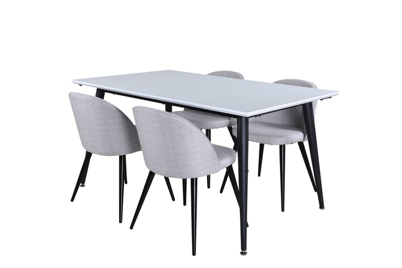 Ruokaryhmä Jimmy 150 cm Suorakulmainen 4 Velvet-tuolilla - Musta - Huonekalut - Pöytä & ruokailuryhmä - Ruokailuryhmä