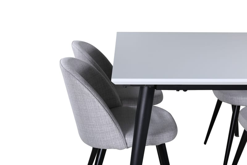 Ruokaryhmä Jimmy 150 cm Suorakulmainen 4 Velvet-tuolilla - Musta - Huonekalut - Pöytä & ruokailuryhmä - Ruokailuryhmä