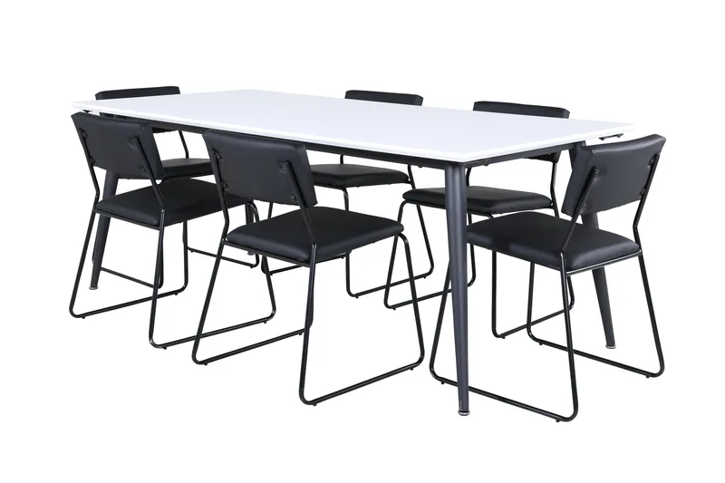 Ruokaryhmä Jimmy 195 cm Suorakulmainen 6 Kenth tuolilla, Musta