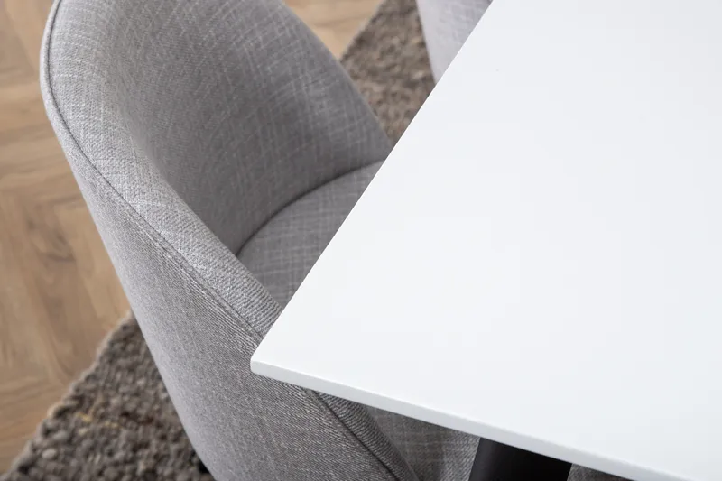 Ruokaryhmä Jyma 195 cm Suorakulmainen 6 Longreone-tuolilla - Musta - Huonekalut - Pöytä & ruokailuryhmä - Ruokailuryhmä