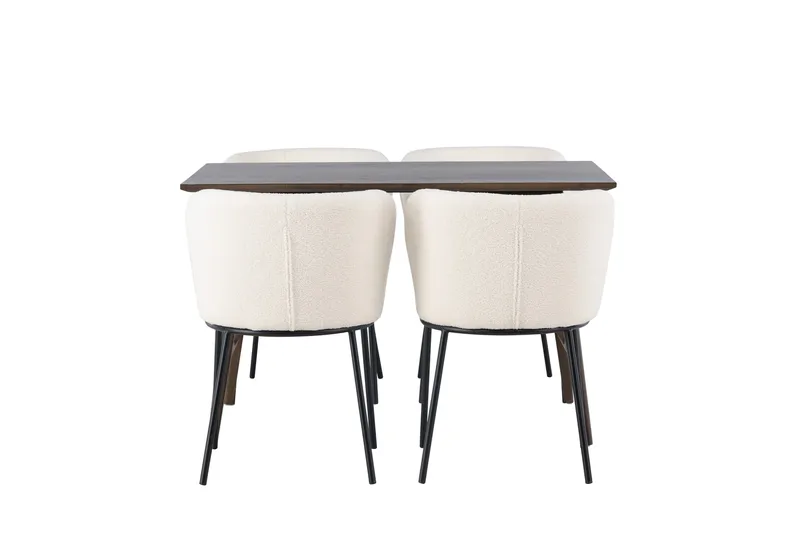 Ruokaryhmä Kaseidon 120 cm Suorakulmainen 4 Edina-tuolilla, Tumma ruskea