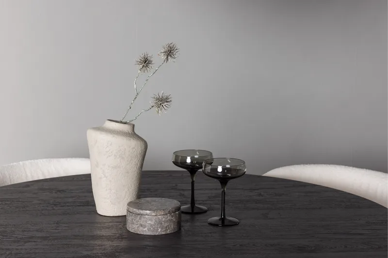 Ruokaryhmä Lanzo 120 cm Pyöreä 4 Edina-tuolilla - Mokkanahka - Huonekalut - Pöytä & ruokailuryhmä - Ruokailuryhmä