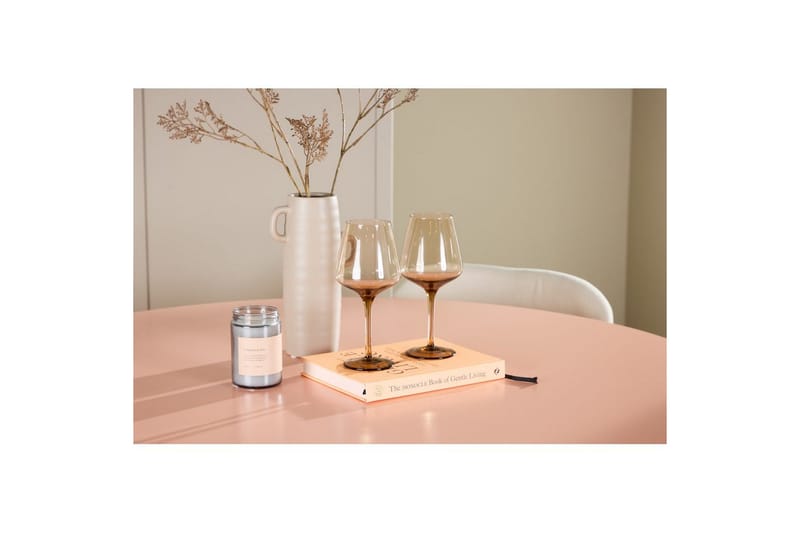 Ruokaryhmä Lanzo Pyöreä 120 cm neljällä Lilja-tuolilla Vaaleanpunainen - Vaaleanpunainen - Huonekalut - Pöytä & ruokailuryhmä - Ruokailuryhmä