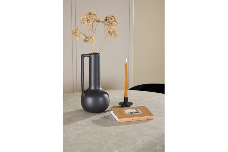 Ruokaryhmä Lanzo Pyöreä 120 cm Beige neljällä Edina-tuolilla Musta - Musta - Huonekalut - Pöytä & ruokailuryhmä - Ruokailuryhmä