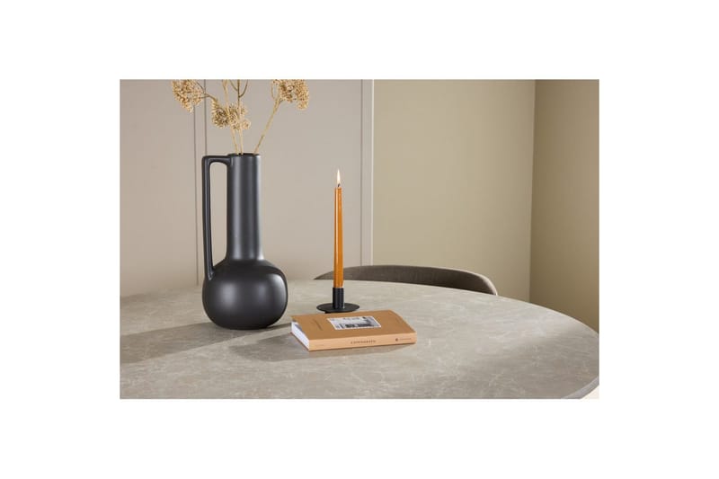 Ruokaryhmä Lanzo Pyöreä 120 cm Beige neljällä Edina-tuolilla Musta / Ruskea - Musta / Ruskea - Huonekalut - Pöytä & ruokailuryhmä - Ruokailuryhmä