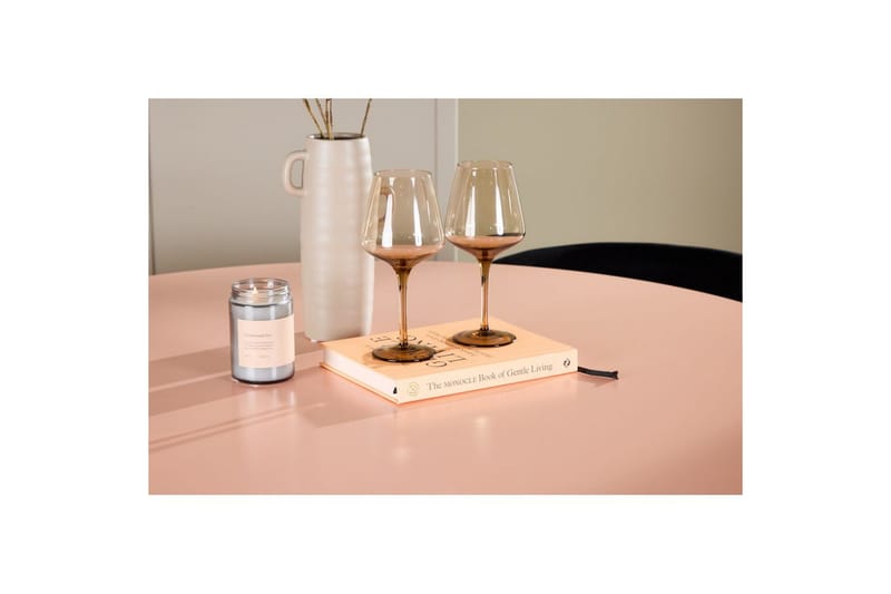 Ruokaryhmä Lanzo Pyöreä 120 cm Vaaleanpunainen neljällä Edina-tuolilla Musta - Musta - Huonekalut - Pöytä & ruokailuryhmä - Ruokailuryhmä