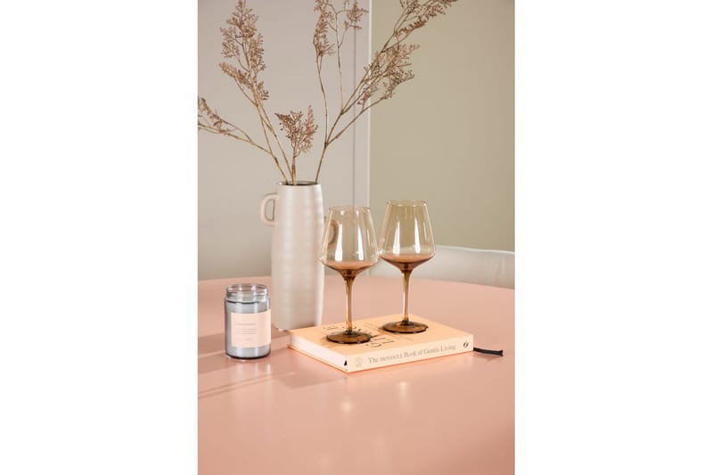 Ruokaryhmä Lanzo Pyöreä 120 cm neljällä Lilja-tuolilla Vaaleanpunainen - Vaaleanpunainen - Huonekalut - Pöytä & ruokailuryhmä - Ruokailuryhmä