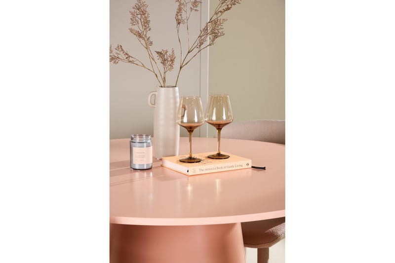 Ruokaryhmä Lanzo Pyöreä 120 cm Vaaleanpunainen neljällä Astoria-tuolilla Beige - Beige - Huonekalut - Pöytä & ruokailuryhmä - Ruokailuryhmä