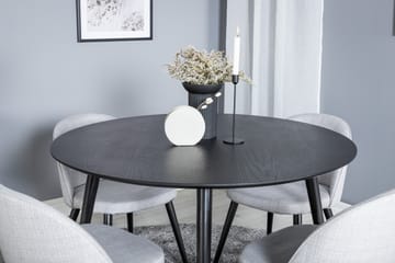 Ruokaryhmä Larrinzar 115 cm Pyöreä 4 Velvet-tuolilla - Musta - Huonekalut - Pöytä & ruokailuryhmä - Ruokailuryhmä