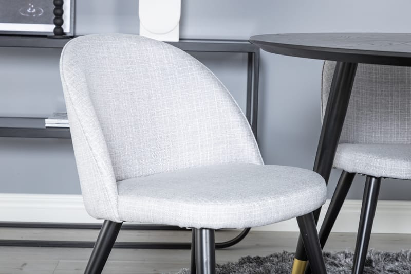 Ruokaryhmä Larrinzar 115 cm Pyöreä 4 Velvet-tuolilla - Musta - Huonekalut - Pöytä & ruokailuryhmä - Ruokailuryhmä