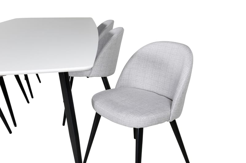 Ruokaryhmä Longreone 240 cm Suorakulmainen 6 Longreone-tuolilla - Musta - Huonekalut - Pöytä & ruokailuryhmä - Ruokailuryhmä