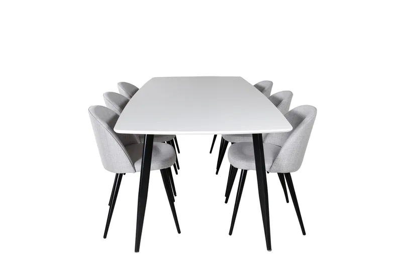 Ruokaryhmä Longreone 240 cm Suorakulmainen 6 Longreone-tuolilla, Musta