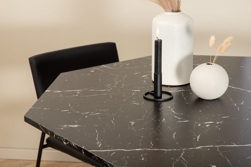 Ruokaryhmä Marbs 110 cm Pyöreä 4 Kenth-tuolilla - Musta - Huonekalut - Pöytä & ruokailuryhmä - Ruokailuryhmä