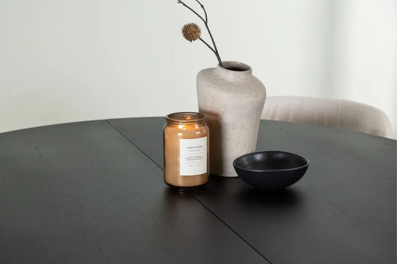 Ruokaryhmä Matilda 130 cm Pyöreä 4 Edina-tuolilla - Musta - Huonekalut - Pöytä & ruokailuryhmä - Ruokailuryhmä