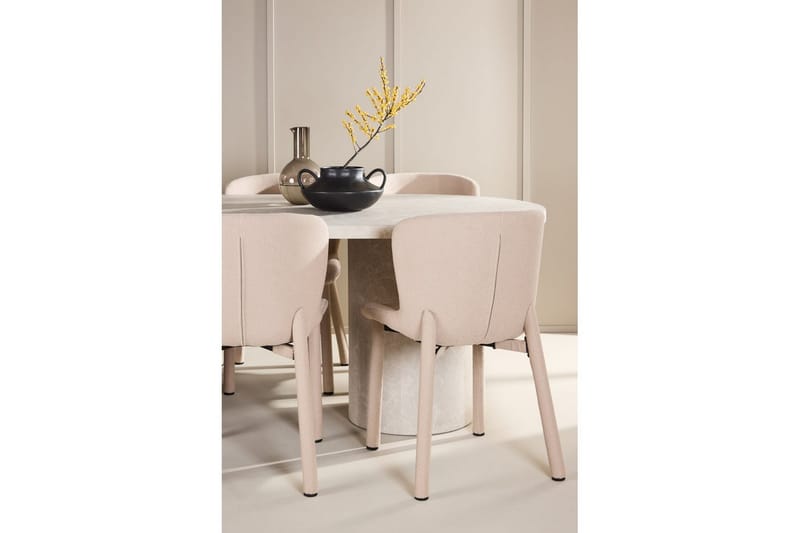 Ruokaryhmä Narvik 100x200 cm Beige 6 Astoria-tuolilla Beige - Beige - Huonekalut - Pöytä & ruokailuryhmä - Ruokailuryhmä