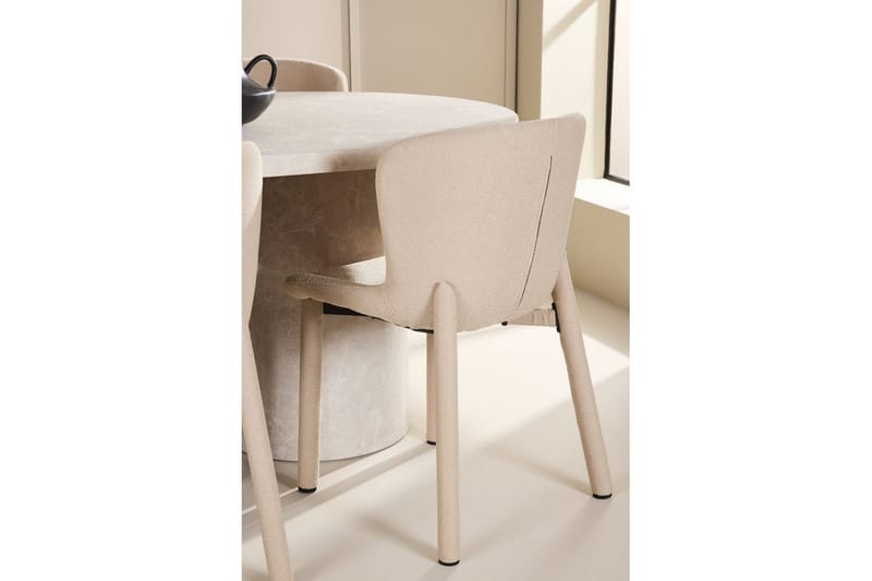 Ruokaryhmä Narvik 100x200 cm Beige 6 Astoria-tuolilla Beige - Beige - Huonekalut - Pöytä & ruokailuryhmä - Ruokailuryhmä