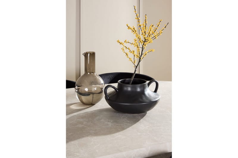 Ruokaryhmä Narvik 100x200 cm Beige 6 Edina-tuolilla Musta - Musta - Huonekalut - Pöytä & ruokailuryhmä - Ruokailuryhmä