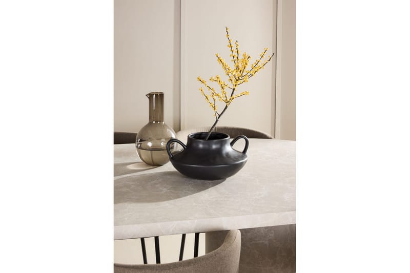 Ruokaryhmä Narvik 100x200 cm Beige 6 Edina-tuolilla Musta / Ruskea - Musta / Ruskea - Huonekalut - Pöytä & ruokailuryhmä - Ruokailuryhmä