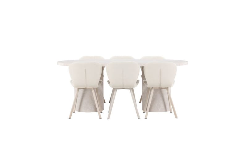 Ruokaryhmä Narvik 100x200 cm Beige 6 Lilja-tuolilla, undefined