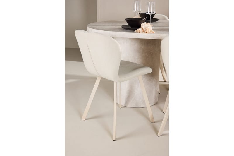 Ruokaryhmä Narvik 100x200 cm Beige 6 Lilja-tuolilla - Huonekalut - Pöytä & ruokailuryhmä - Ruokailuryhmä