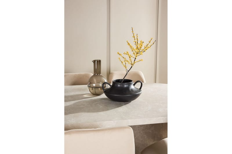 Ruokaryhmä Narvik 100x200 cm Beige 6 Night-tuolilla - Huonekalut - Pöytä & ruokailuryhmä - Ruokailuryhmä