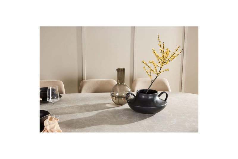 Ruokaryhmä Narvik 100x200 cm Beige 6 Night-tuolilla - Huonekalut - Pöytä & ruokailuryhmä - Ruokailuryhmä