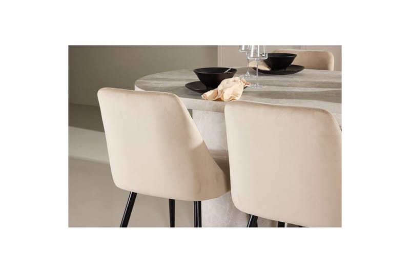 Ruokaryhmä Narvik 100x200 cm Beige 6 Night-tuolilla - Huonekalut - Pöytä & ruokailuryhmä - Ruokailuryhmä