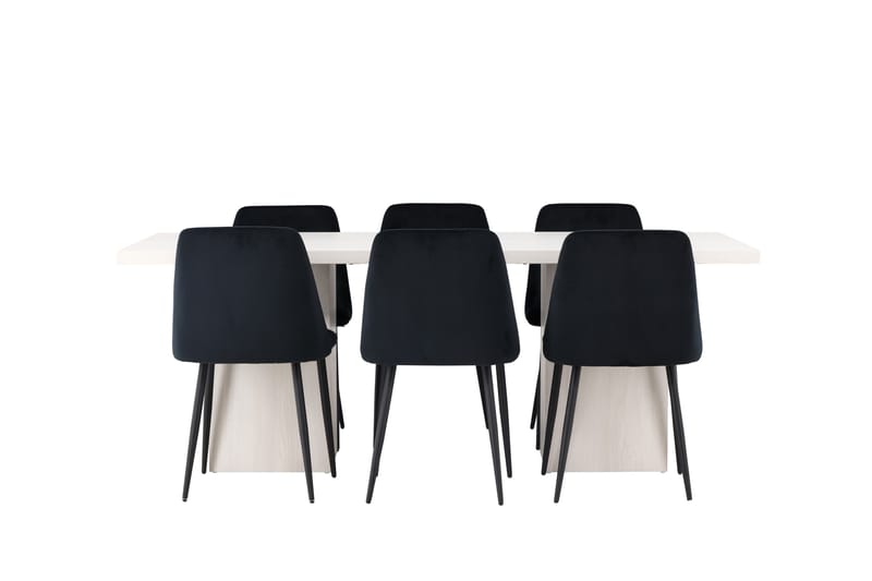 Ruokaryhmä Olga 200 cm Suorakulmainen 6 Night-tuolilla, Valkoinen