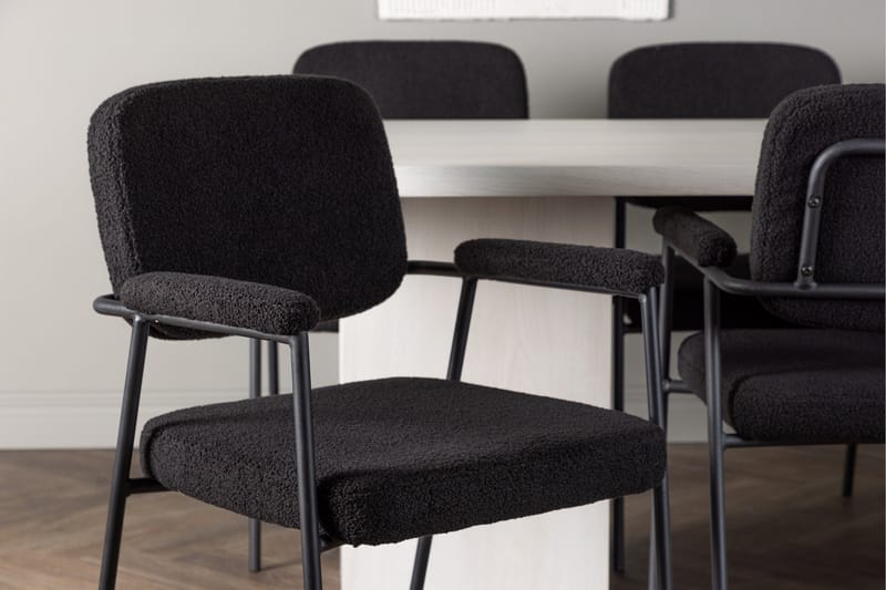 Ruokaryhmä Olga 200 cm Suorakulmainen 6 Yesterday-tuolilla - Musta - Huonekalut - Pöytä & ruokailuryhmä - Ruokailuryhmä