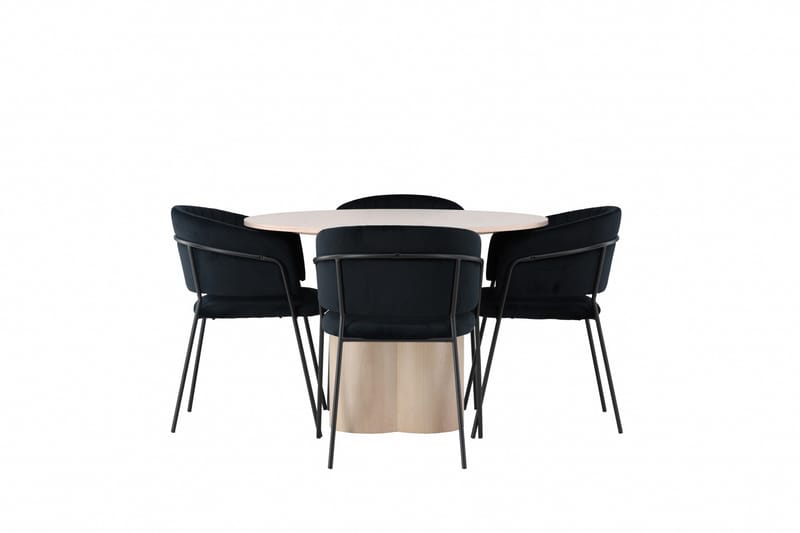 Ruokaryhmä Olivia 110 cm Pyöreä 4 Selma-tuolilla, Musta