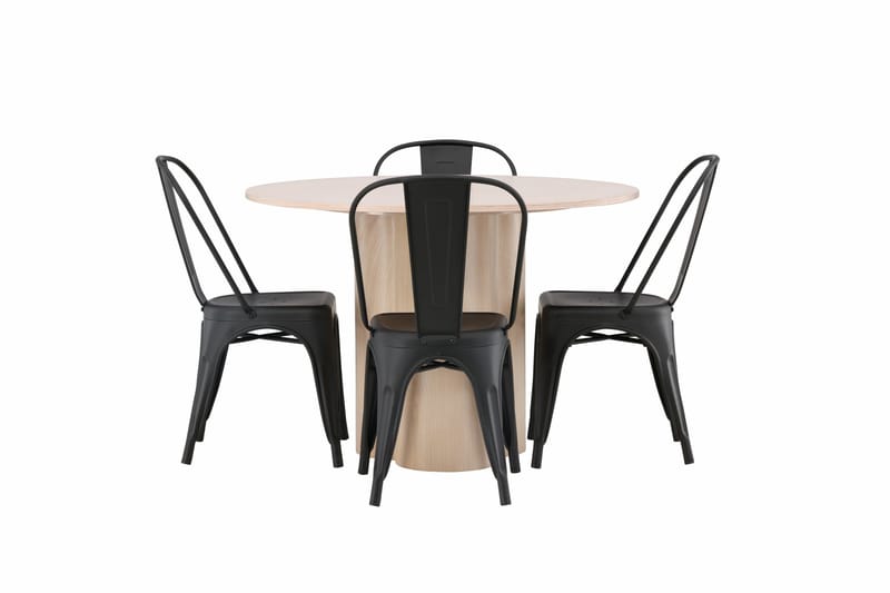 Ruokaryhmä Olivia 110 cm Pyöreä 4 Tempe-tuolilla, Musta