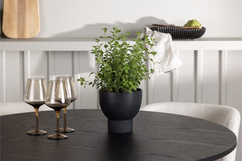 Ruokaryhmä Olivia 110 cm Pyöreä 4 Edina-tuolilla - Musta - Huonekalut - Pöytä & ruokailuryhmä - Ruokailuryhmä