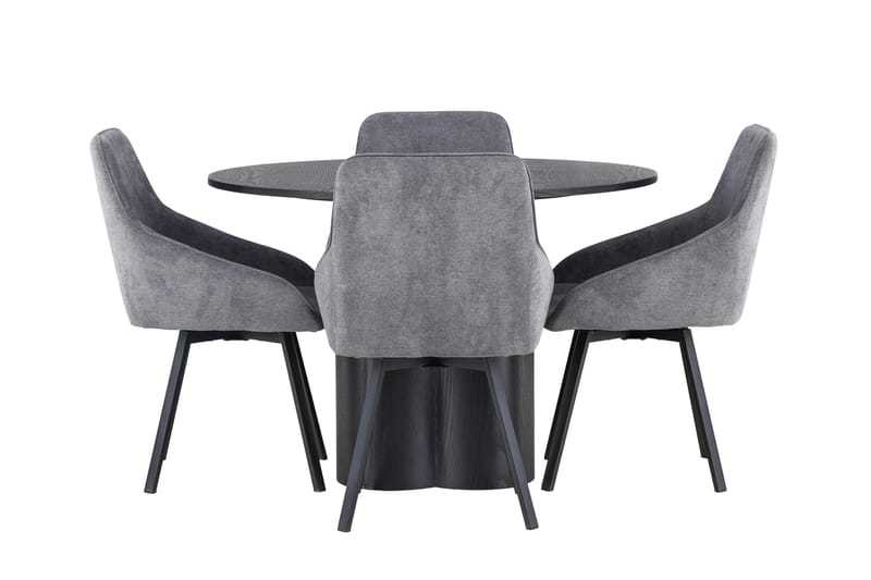 Ruokaryhmä Olivia 110 cm Pyöreä 4 Rosie-tuolilla, Musta