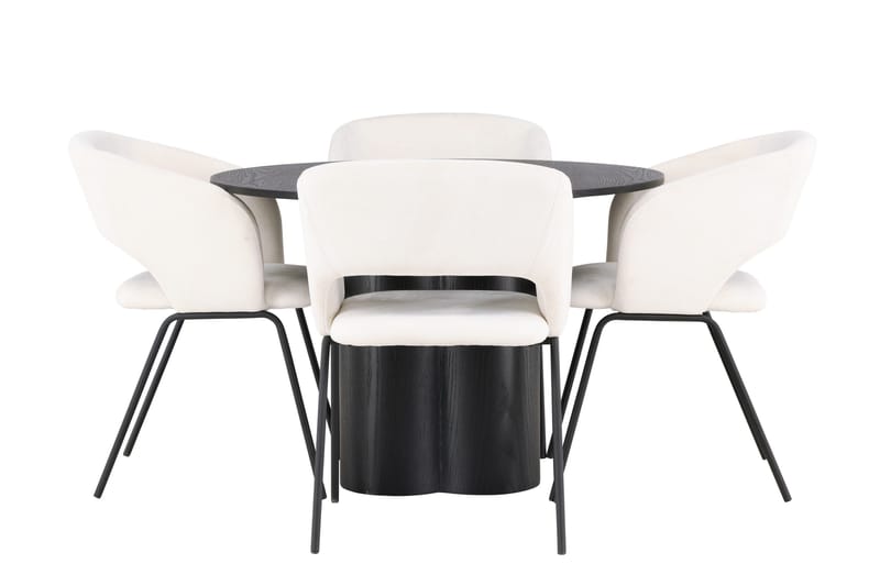 Ruokaryhmä Olivia 110 cm Pyöreä 4 Day-tuolilla, Musta