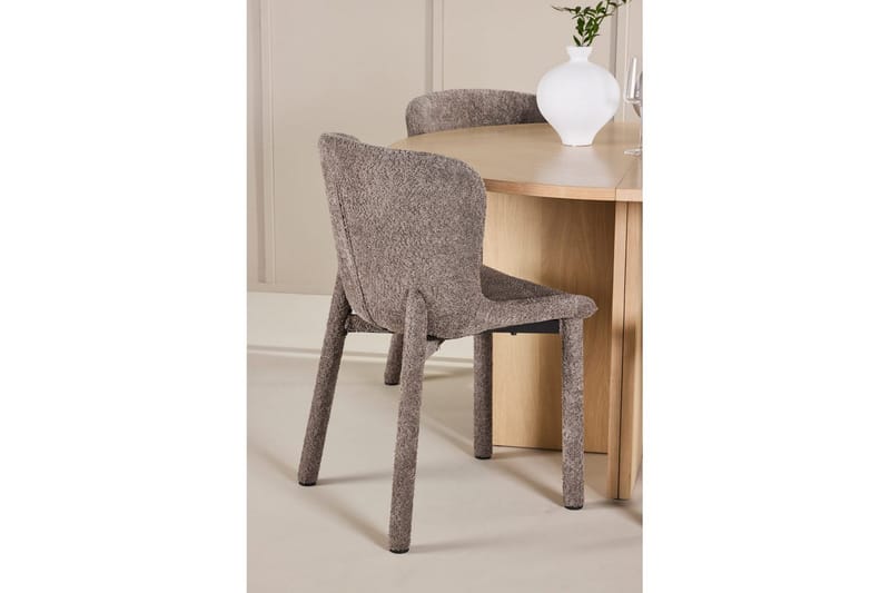 Ruokaryhmä Strada Pyöreä 120/170 cm Valkoinen Astoria-tuoleilla 4 kpl, Ruskea - 4 kpl, Ruskea - Huonekalut - Pöytä & ruokailuryhmä - Ruokailuryhmä