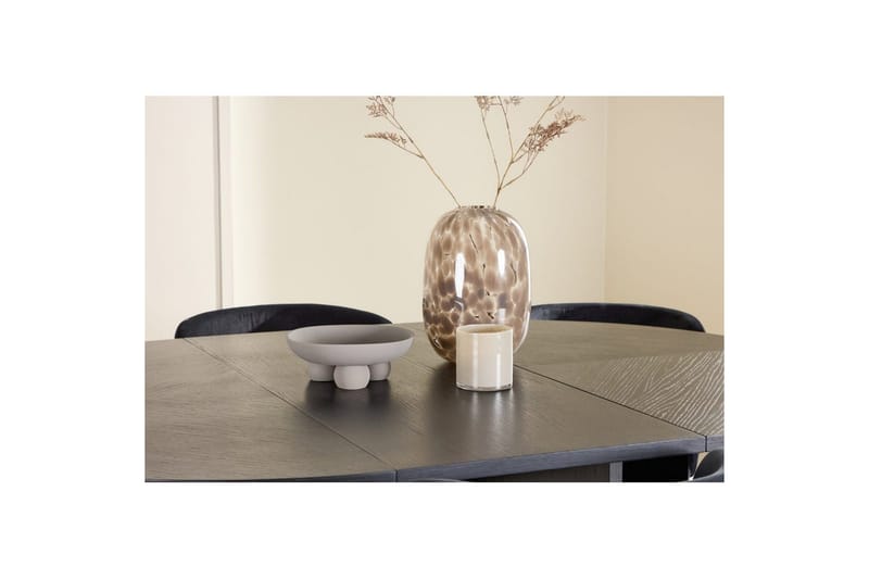 Ruokaryhmä Strada Pyöreä 120/170 cm Musta Edina-tuoleilla 6 kpl, Musta - 6 kpl, Musta - Huonekalut - Pöytä & ruokailuryhmä - Ruokailuryhmä