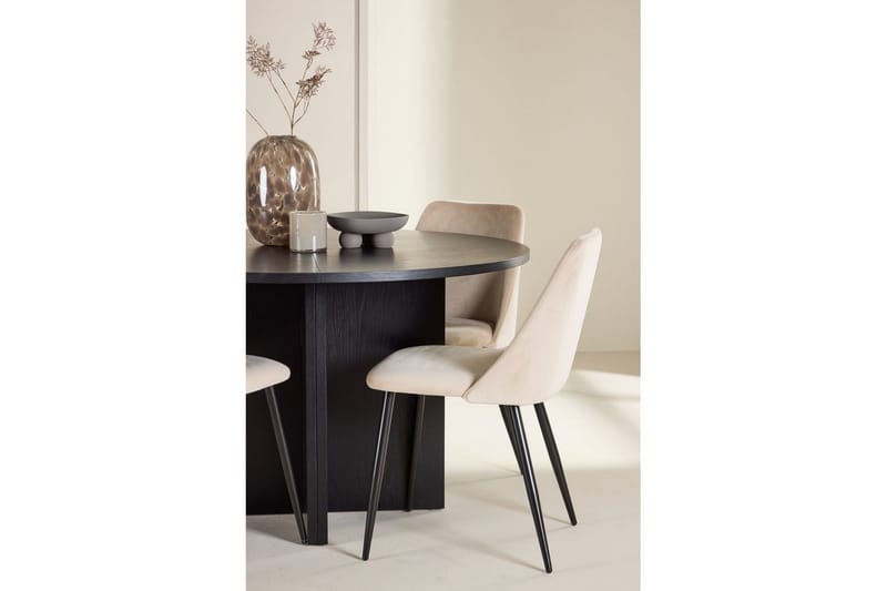 Ruokaryhmä Strada Pyöreä 120/170 cm Musta Night-tuoleilla 4 kpl - 4 kpl - Huonekalut - Pöytä & ruokailuryhmä - Ruokailuryhmä