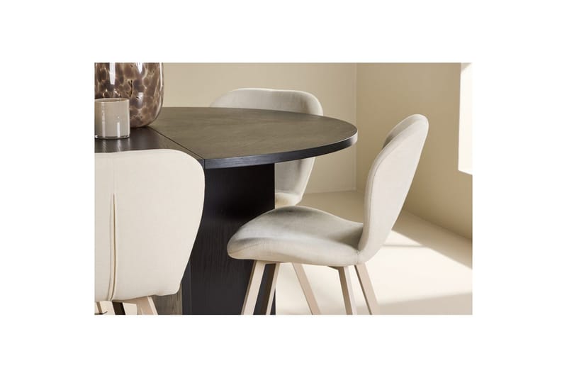 Ruokaryhmä Strada Pyöreä 120/170 cm Musta Lilja-tuoleilla 6 kpl - 6 kpl - Huonekalut - Pöytä & ruokailuryhmä - Ruokailuryhmä