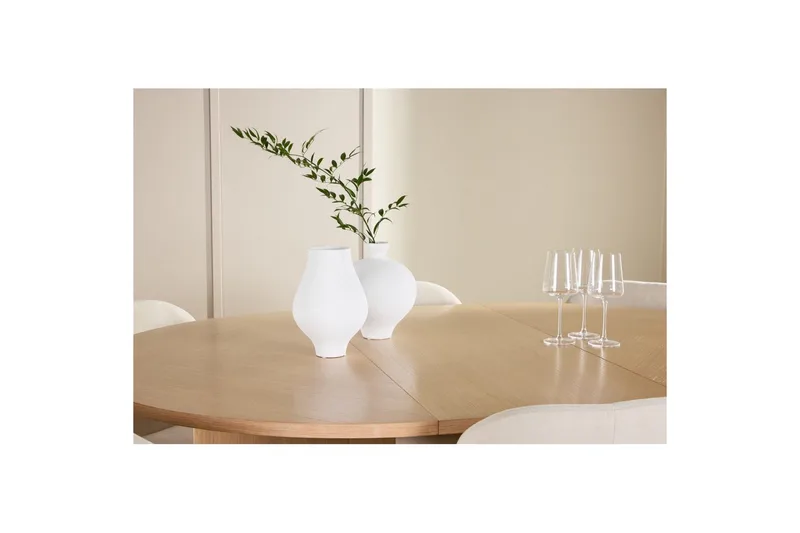 Ruokaryhmä Strada Pyöreä 120/170 cm Valkoinen Lilja-tuoleilla 6 kpl - 6 kpl - Huonekalut - Pöytä & ruokailuryhmä - Ruokailuryhmä