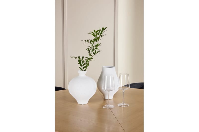 Ruokaryhmä Strada Pyöreä 120/170 cm Valkoinen Edina-tuoleilla 4 kpl, Musta - 4 kpl, Musta - Huonekalut - Pöytä & ruokailuryhmä - Ruokailuryhmä