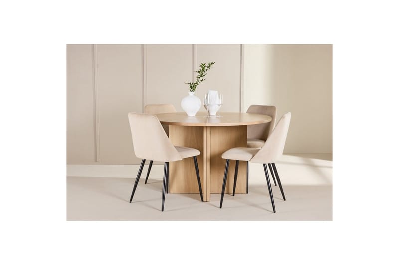 Ruokaryhmä Strada Pyöreä 120/170 cm Night-tuoleilla 4 kpl - 4 kpl - Huonekalut - Pöytä & ruokailuryhmä - Ruokailuryhmä