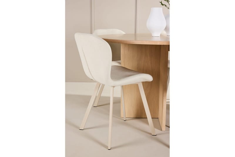 Ruokaryhmä Strada Pyöreä 120/170 cm Valkoinen Lilja-tuoleilla 6 kpl - 6 kpl - Huonekalut - Pöytä & ruokailuryhmä - Ruokailuryhmä