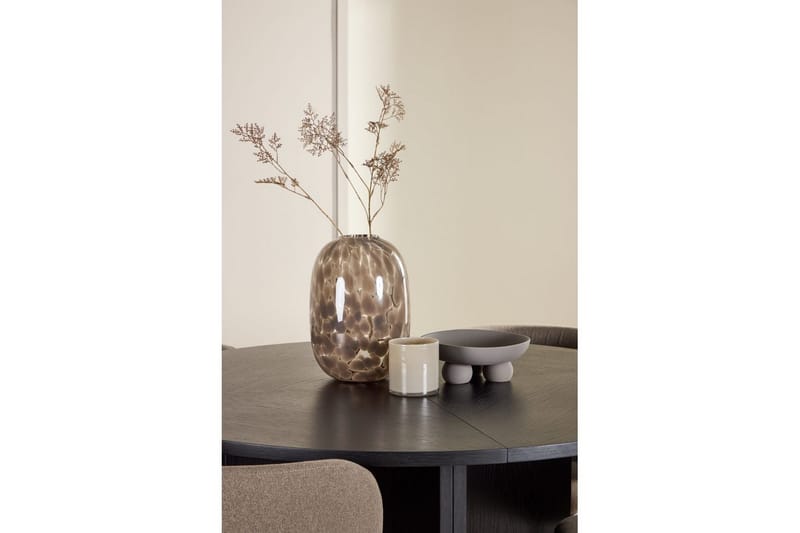 Ruokaryhmä Strada Pyöreä 120/170 cm Musta Edina-tuoleilla 4 kpl, Musta / Ruskea - 4 kpl, Musta / Ruskea - Huonekalut - Pöytä & ruokailuryhmä - Ruokailuryhmä