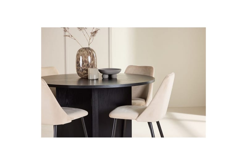 Ruokaryhmä Strada Pyöreä 120/170 cm Musta Night-tuoleilla 4 kpl - 4 kpl - Huonekalut - Pöytä & ruokailuryhmä - Ruokailuryhmä