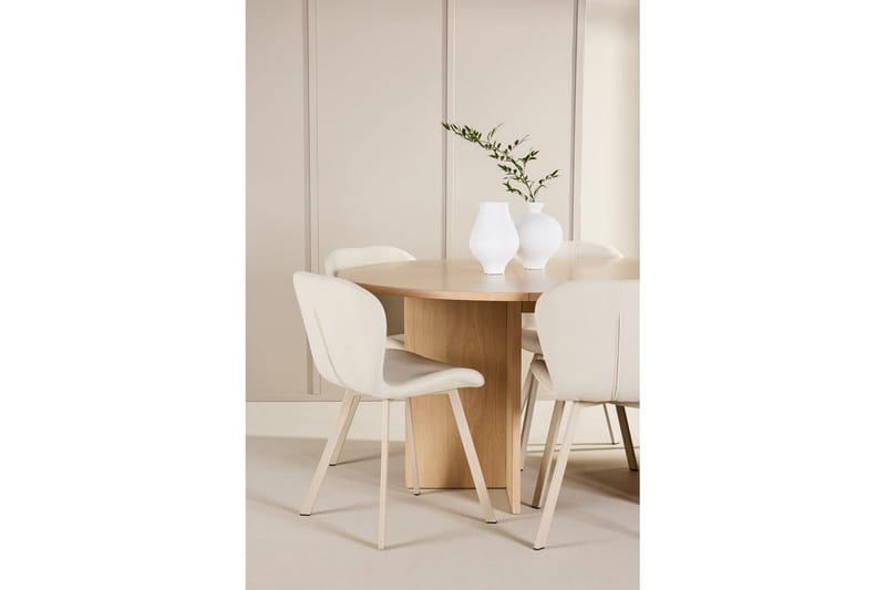 Ruokaryhmä Strada Pyöreä 120/170 cm Valkoinen Lilja-tuoleilla 6 kpl - 6 kpl - Huonekalut - Pöytä & ruokailuryhmä - Ruokailuryhmä