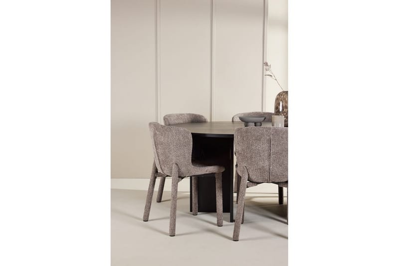 Ruokaryhmä Strada Pyöreä 120/170 cm Musta Astoria-tuoleilla 6 kpl, Ruskea - 6 kpl, Ruskea - Huonekalut - Pöytä & ruokailuryhmä - Ruokailuryhmä