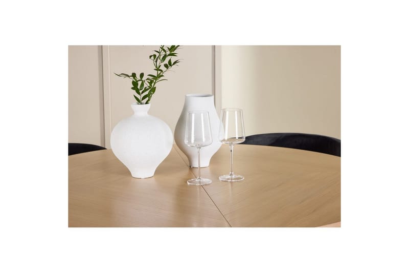 Ruokaryhmä Strada Pyöreä 120/170 cm Valkoinen Edina-tuoleilla 4 kpl, Musta - 4 kpl, Musta - Huonekalut - Pöytä & ruokailuryhmä - Ruokailuryhmä