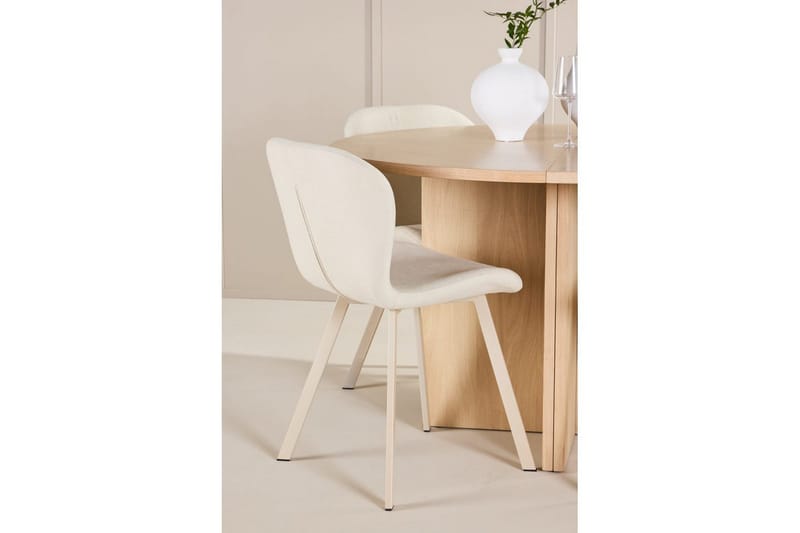 Ruokaryhmä Strada Pyöreä 120/170 cm Valkoinen Lilja-tuoleilla 4 kpl - 4 kpl - Huonekalut - Pöytä & ruokailuryhmä - Ruokailuryhmä