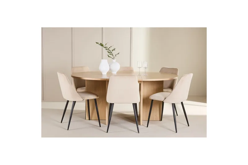 Ruokaryhmä Strada Pyöreä 120/170 cm Night-tuoleilla 6 kpl - 6 kpl - Huonekalut - Pöytä & ruokailuryhmä - Ruokailuryhmä